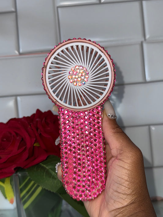 Hot Girl Hot Pink Bling Fan