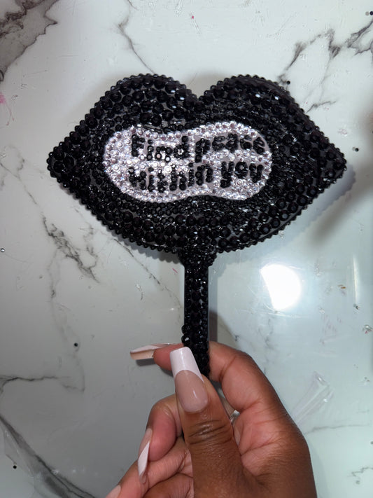 Black Lip Shape Mirror